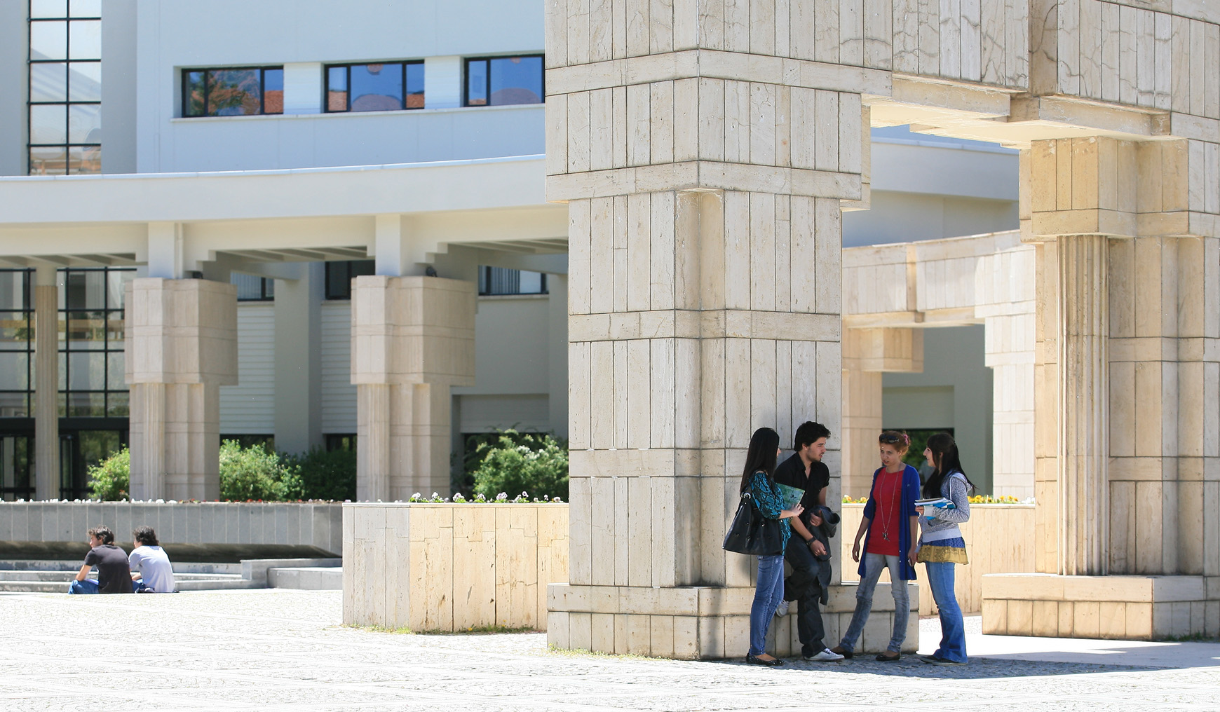 Bilkent students outside SA building